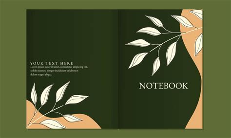 Set Of Green Color Book Cover Designs With Abstract Leaf Elements