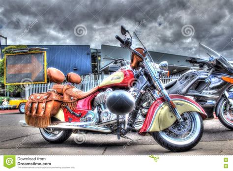 Classic American Built Indian Motorcycle Editorial Stock Image Image