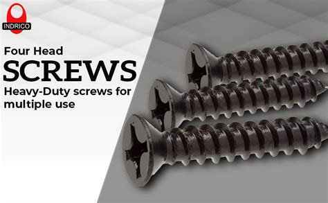 Indrico Four Head Screws For Fixing Wood Plywood Plasterboards Pack
