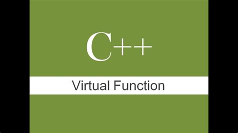 Virtual Function C Programming Concept Youtube