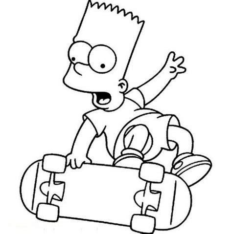 Bart Simpson Coloring Pages Triumphdm Com At The Simpsons Desenhos