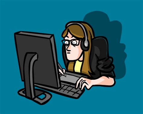 Cartoon illustration of a jolly man with large spectacles working at a computer. Free Internet Animation Cliparts, Download Free Internet ...
