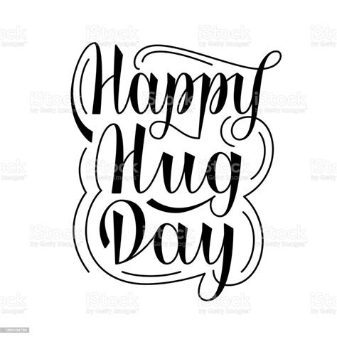 Happy Hug Day Handwritten Vector Text Stock Illustration Download