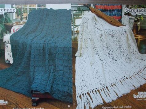 Crochet Knitting Knitted Afghans Patterns Serenade 940 Yarns Brunswick