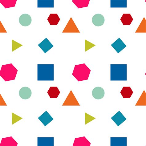 Seamless Pattern With Circles Square Triangle And Hexagon Of Fresh
