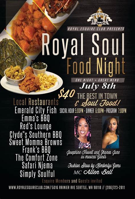 Spaghetti dinner flyer blessed sacrament catholic school. Royal Soul Food Night - Royal Esquire Club