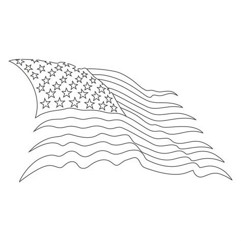 An American Flag Is Shown In Black And White With The Stars On Its Side
