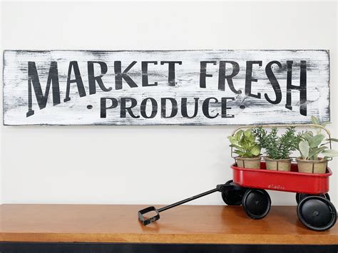 Large Rustic Produce Sign Makes A Great Accent Piece For Your Farmhouse