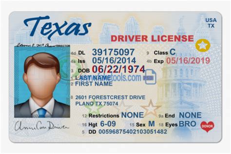 Texas Driver License Psd Template Texas Drivers License With Texas