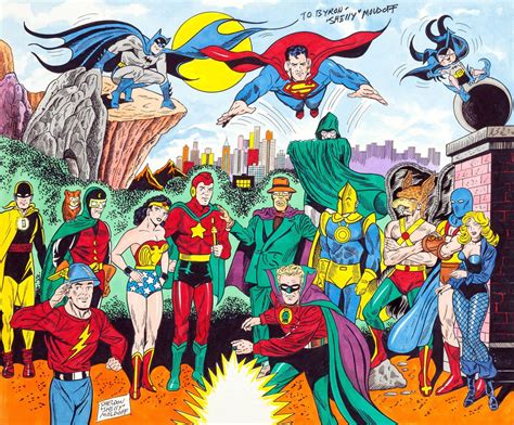 Justice Society Commission Illustration By Sheldon Moldoff Dc Comics Heroes Justice Society