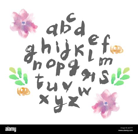Alfabeto Dibujado A Mano Escrita Con Lápiz Pincel Las Cartas Están