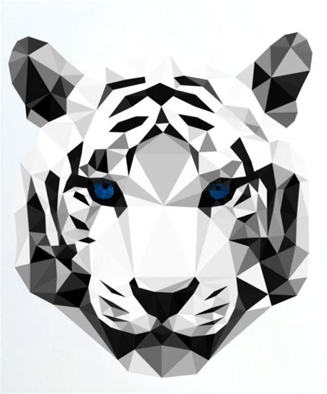 Geometric Tiger Animalgeometry On Etsy Geometric Tiger Geometric