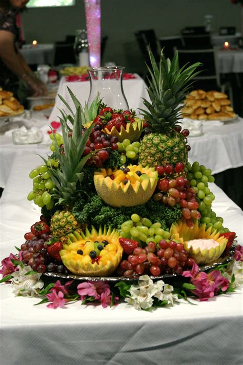 Cascading Fruit Displays Belated Wedding Week Wedding Decor Edible