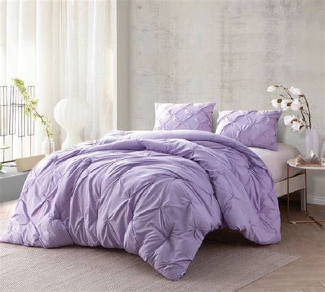 This purple comforter set is an ultimate dressing solution for your bed. Ultra Soft Microfiber Bedding Elegant Pin Tuck Design ...