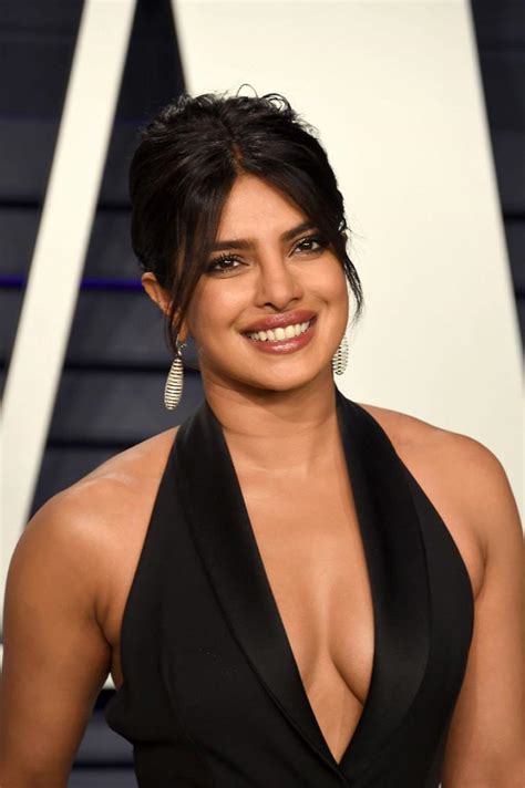 Priyanka Chopra Cleavage At Vanity Fairs Oscars Party