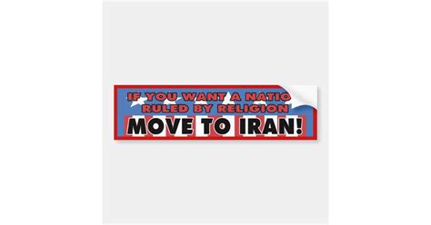 Move To Iran Bumper Sticker Zazzle