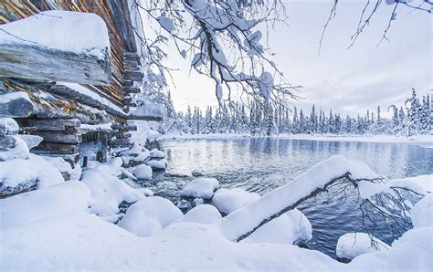 Desktop Hintergrundbilder Lappland Landschaft Finnland Natur Winter