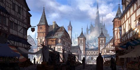 Medieval City By Jung Yeoll Kim Fantasy City Fantasy Town Fantasy