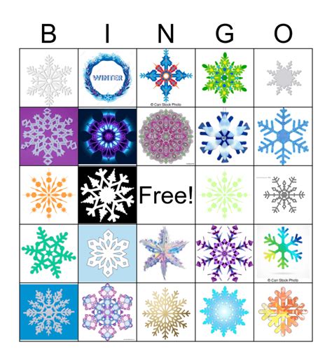 Snowflakes Bingo Card