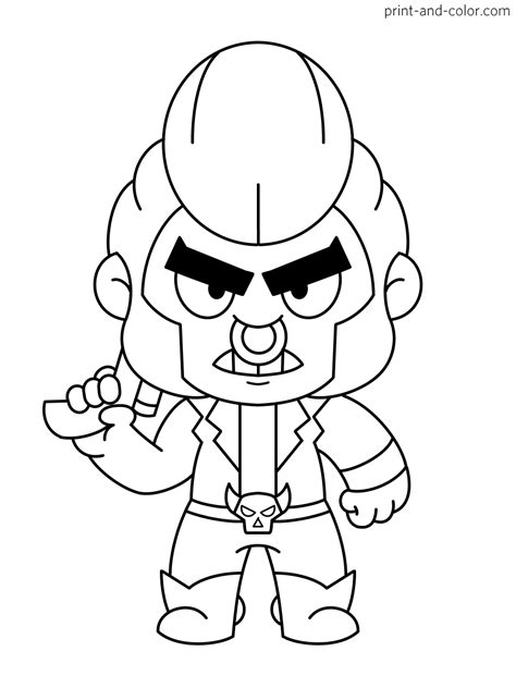 Bibi's got a sweet swing that can knock back enemies when her home run bar is charged. Brawl Stars coloring pages | Print and Color.com