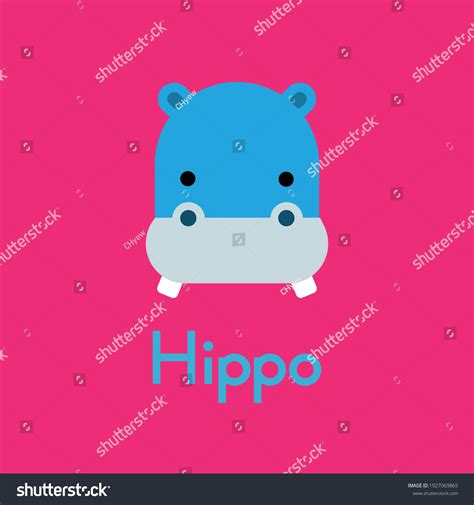 Cute Hippo Face Little Hippo Cartoon Stock Vector Royalty Free