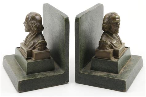 Vintage Cast Iron Bookends Featuring William Shakespeare Busts Ebth