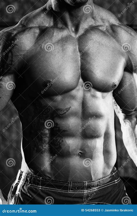 Strong Bodybuilder With Six Pack Stock Image Image Of Building