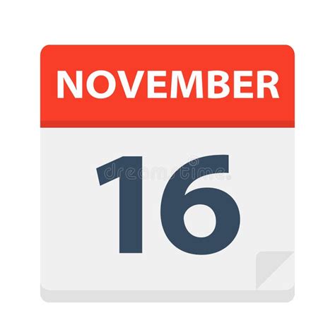 November 16 Calendar Icon Stock Vector Illustration Of Computer