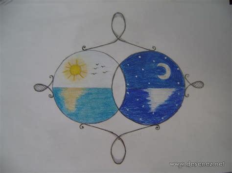 See more ideas about desen, creion, picturi. Desen - ziua si..noaptea - La mare...in ora de engle:))