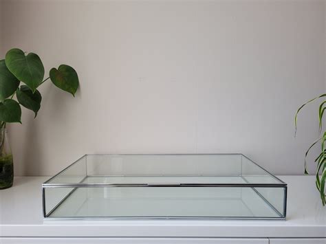 Silver Large Glass Display Box From 40 Cm 16 Inch Custom Etsy Uk