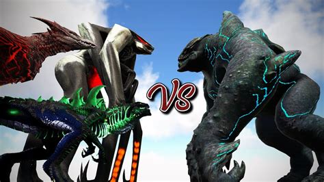 LEATHERBACK Vs Various Kaiju King Titan ARK Kaiju Battle YouTube