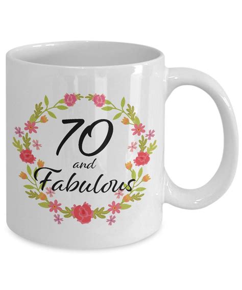 70th Birthday Mug 70 And Fabulous Coffee Mug Birthday T Etsy