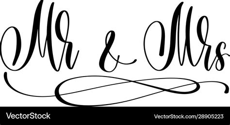 Mr And Mrs Hand Lettering Inscription To Wedding
