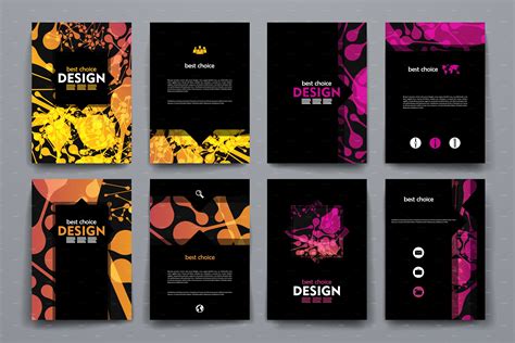 Brochures With Abstract Background Brochure Templates Creative Market