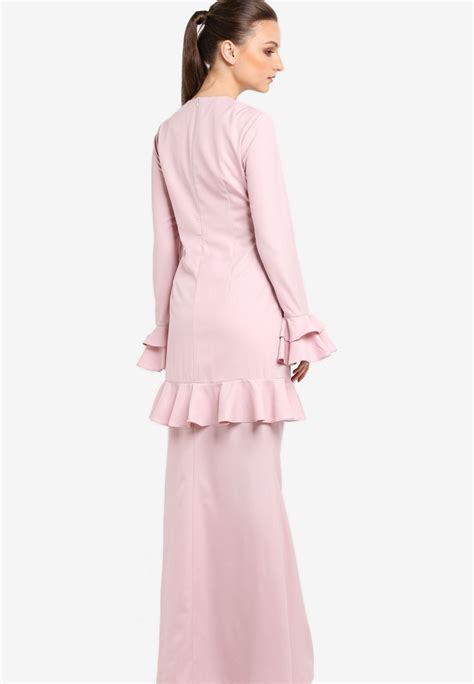Hidden zipper to beside not stretchable top: 2018 Modern Malaysia Baju Kurung With Ruffles Wholesale ...