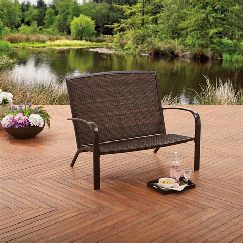 Better Homes And Gardens Wicker Adirondack Outdoor Bench