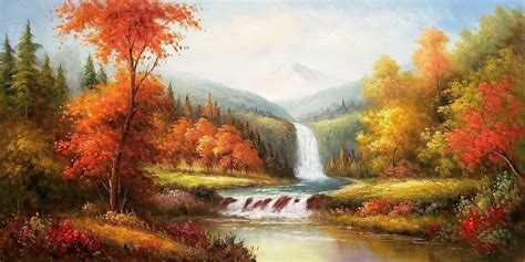 Autumn Forest Item 2 24x48100 Hand Painted Oil Painting On Canvas
