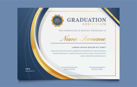Certificado De Graduaci N Premios Plantilla De Diploma Vector