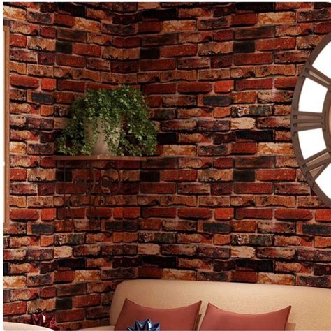 Decorative Red Brick Self Adhesive Waterproof Wallpaper 3d