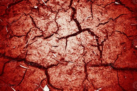 Cracked Scary Bloody Wall Texture Red Background Concept Halloween