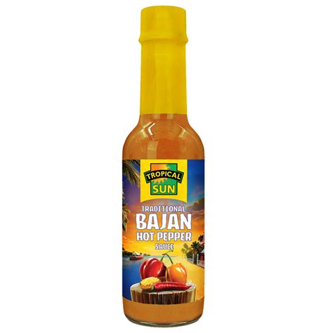 Tropical Sun Bajan Hot Pepper Sauce Bottle 150ml