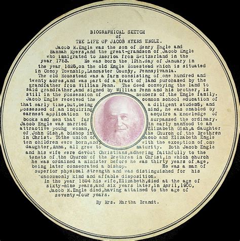Biographical Sketch of the Life of Jacob Myers Engle : Martha Brandt