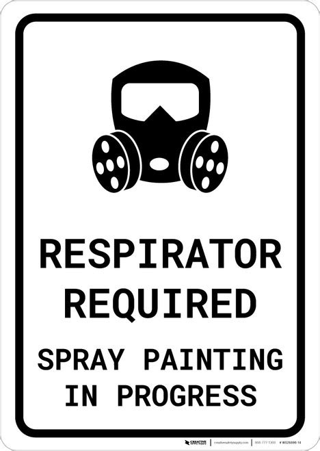 Respirator Required Spray Painting In Progress With Icon Portrait