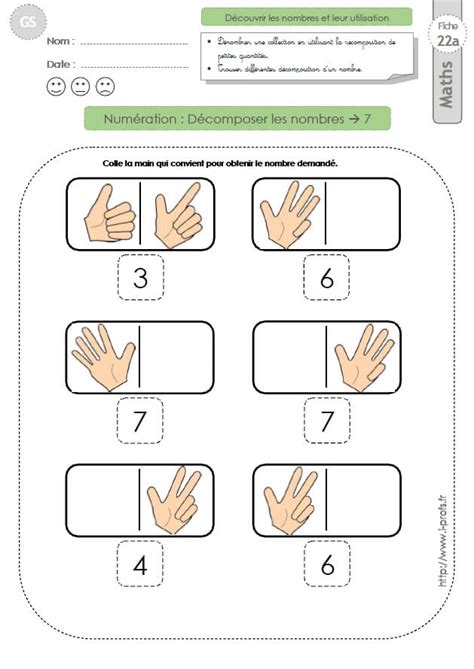 Gs Exercices Mathematiques Décomposer Les Nombres Jusquà 7 En