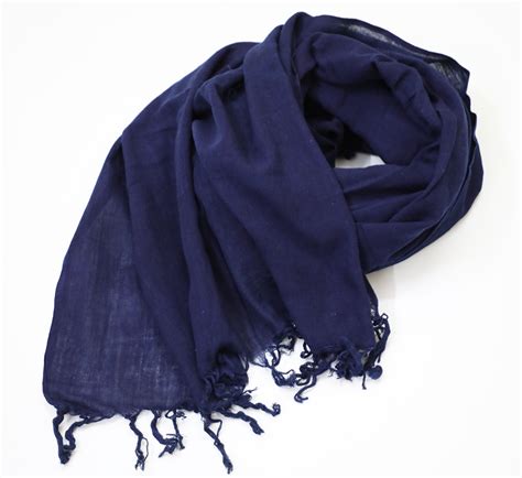 Indigo Blue Scarf In Handloom Cotton Vritti Designs