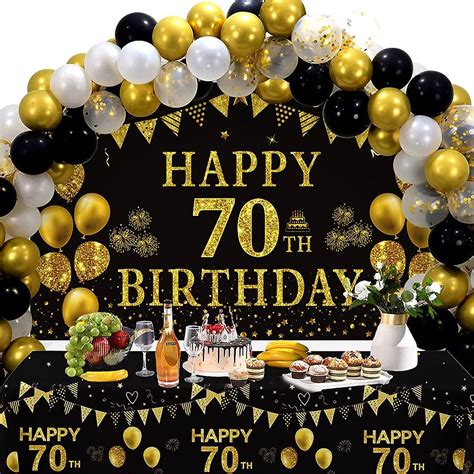 70th Birthday Decoration Party Banner Happy Birthday Backdrop Large