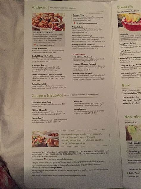 35 chicken and shrimp carbonara. Olive Garden Menu Prices | Olive gardens menu, Olive ...
