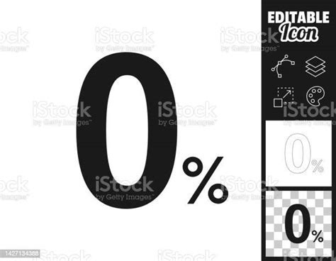 0 Zero Percent Icon For Design Easily Editable Stock Illustration