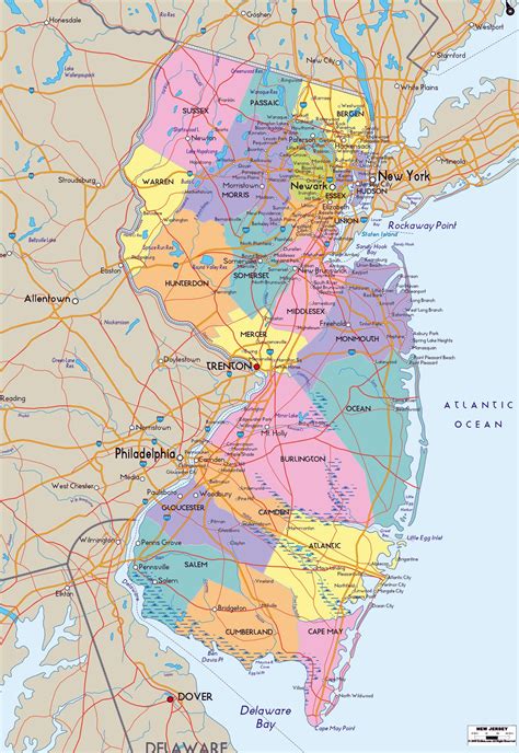 New Jersey County Map Printable State Map With County
