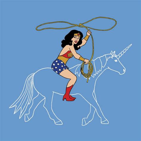 Wonder Woman Riding Invisible Unicorn Wonder Woman 8x8 Print Women
